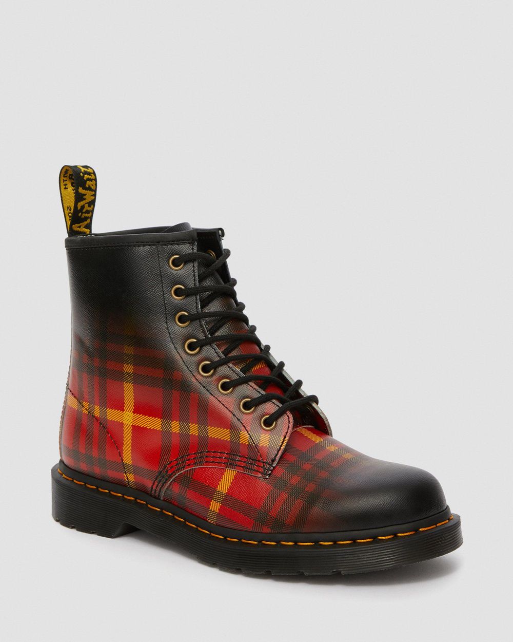 Dr Martens 1460 Mcmarten Tartan Kožené Topánky Panske ( Čierne/Červené/Žlté ) SK 384-NVPMXC